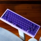 104+10 PC Crystal Purple Cyan Legends Semitransparent Backlit Cool Keycaps Set Screen Printing for Cherry MX Mechanical Keyboard